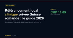 Comparatif agences marketing référencement local clinique privée Suisse romande — Promaxis 2026