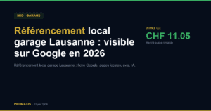 Comparatif agences marketing référencement local garage Lausanne — Promaxis 2026