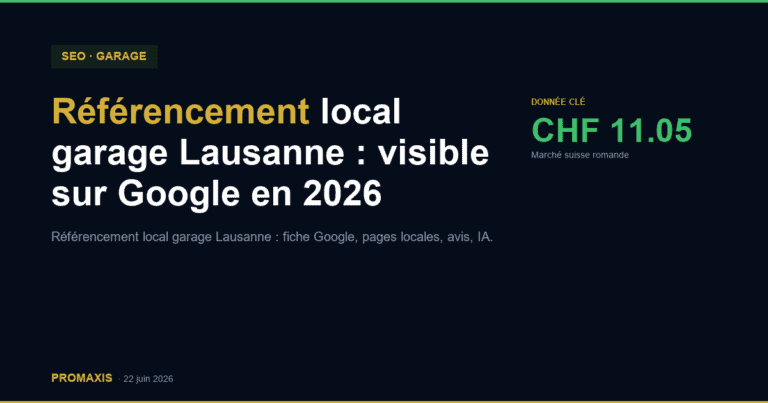 Comparatif agences marketing référencement local garage Lausanne — Promaxis 2026