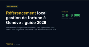 Comparatif agences marketing référencement local gestion fortune Genève — Promaxis 2026