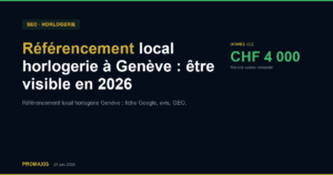 Comparatif agences marketing référencement local horlogerie Genève — Promaxis 2026