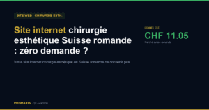 Comparatif agences marketing site internet chirurgie esthetique Suisse romande — Promaxis 2026