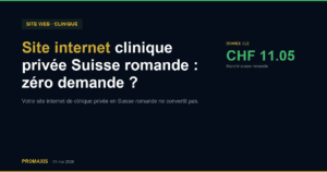 Comparatif agences marketing site internet clinique privee Suisse romande — Promaxis 2026