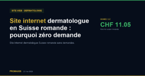Comparatif agences marketing site internet dermatologue Suisse romande — Promaxis 2026