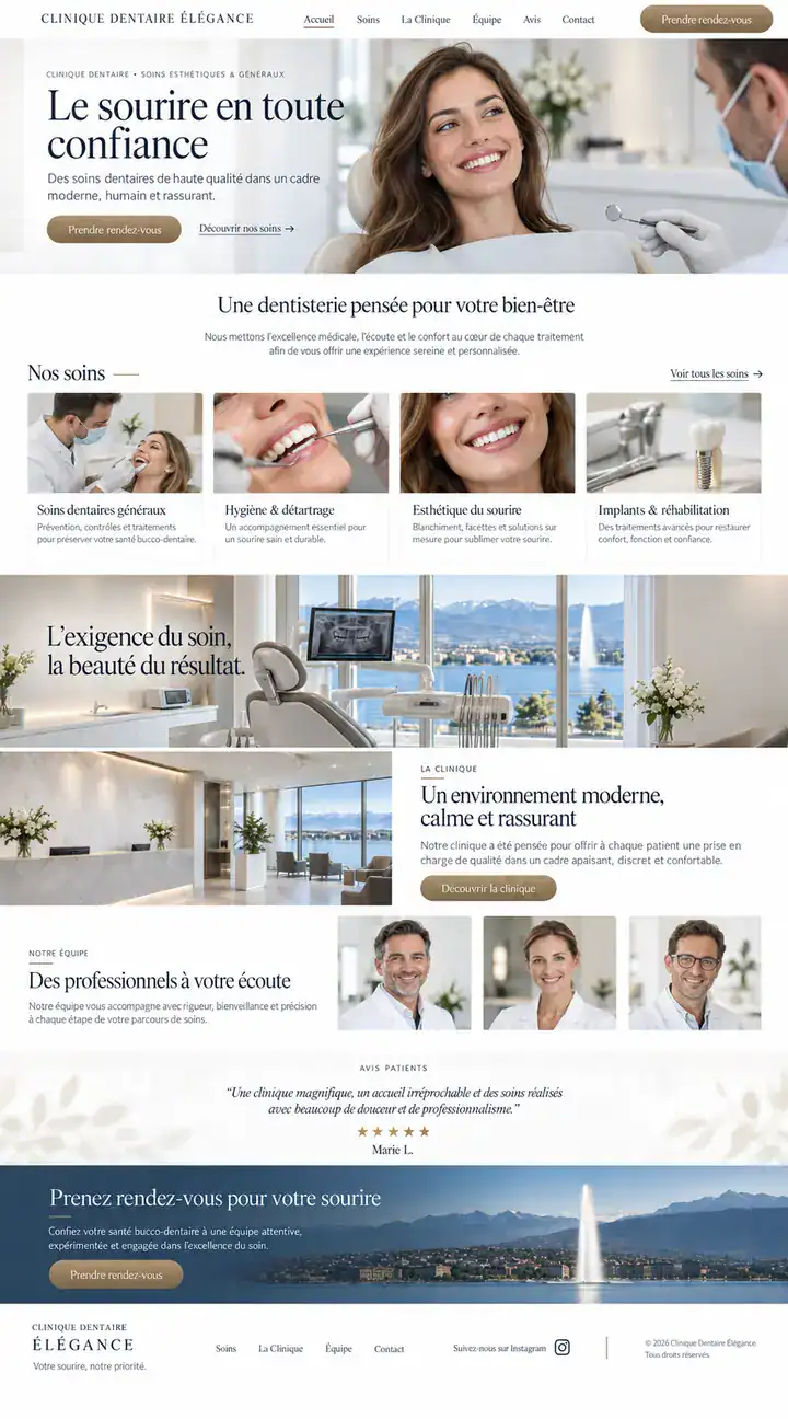 Site web Clinique Dentaire Élégance créé par Promaxis