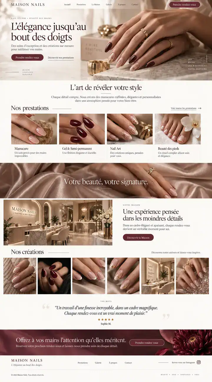 Site web Maison Nails créé par Promaxis