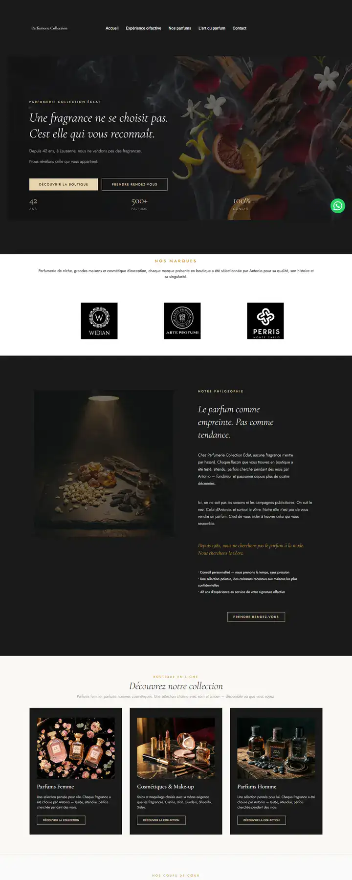 Site web Parfumerie Collection créé par Promaxis